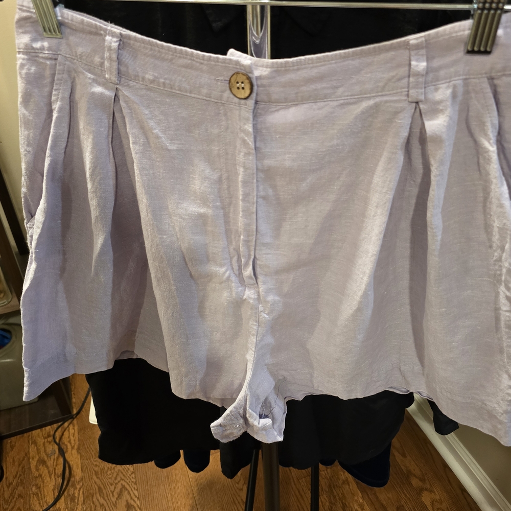 Zara Lavender Pleated Women's Shorts